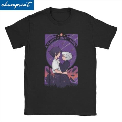 Men HowlS Moving Castle A HeartS A Heavy Burden T Shirt Ghibli Anime Clothes Round Collar Tee Shirt Gift Idea T-Shirts