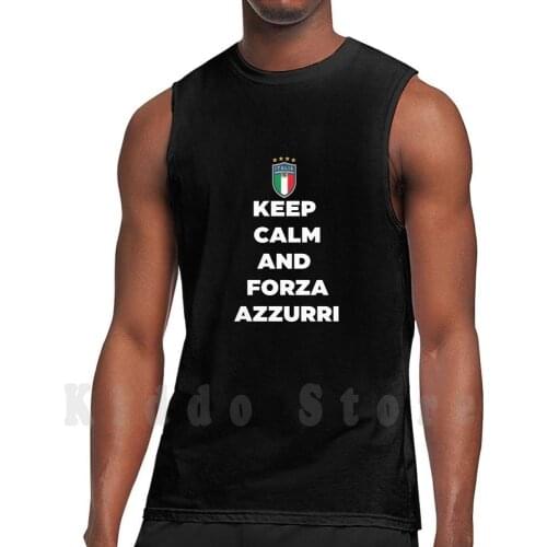 Keep Calm And Azzurri Italian Soccer Italy Tank Tops Vest Sleeveless Italia Italy Azzurri Football Soccer