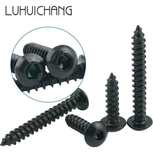 GB/T 8.8 degree M3 M4 M5 M6 BLACK Round Head Hexagon Head Cup Model Self-tapping add hard sound carbon steel screws