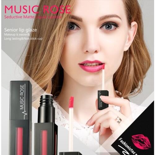 Music Rose lipstick matte waterproof long lasting Lips makeup cosmetic for women 24 color