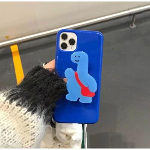 Ins Influence Blue Dinosaur Fashion Jennie Case for IPhone 12 Pro Max 11ProMax Case for 11 X XR XS Max 7 8Plus Transparent Case