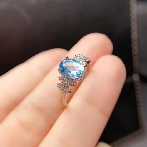 100% Natural and Real Topaz Ring Engagement Rings for Women Fine Jewelry Gift Wholesale