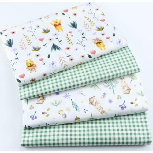 Bunny Bear Upholstery Sewing Cotton Cloth Twill Fabric Kids Fabric Other Fabric Plain Printed 100% Cotton Piece Warp Woven