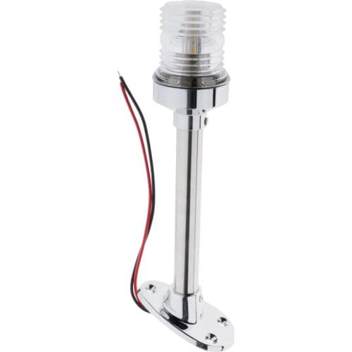 10'' Boat Yacht All Round Anchor 360 Degree LED Daylight White Navigation Light Splashproof with Cable, 12V 2.5W