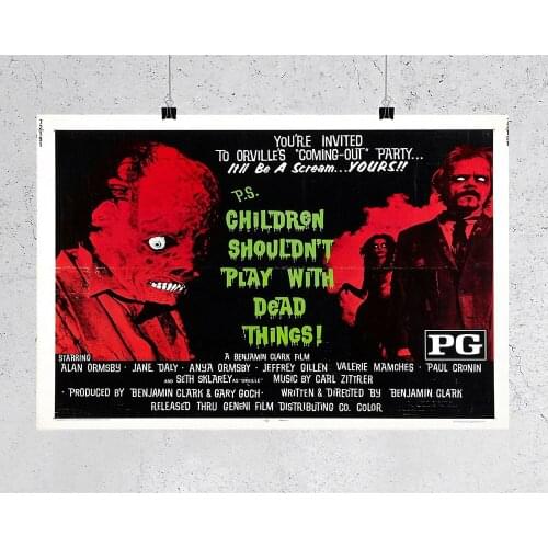 L241 CHILDREN SHOULDN PLAY WITH DEAD THINGS Movie Classic Horror Silk Fabric Poster Art Decor Indoor Painting Gift