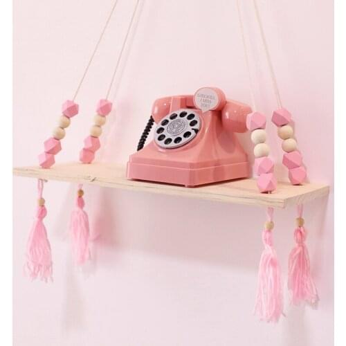 Hot sales wood hanging board shelf wall partition soft girl bedroom floating shelves decoration pendant baby room accessories