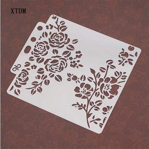 Small flower shield DIY cake scrapbook stencils hollow Embellishments printing lace ruler Valentines Day