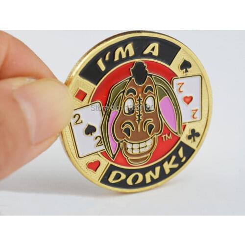 Metal Coin Texas Poker Cards Guard Protector Metal Chips For Gambling I'm a Donk,Free shipping 3pcs/lot