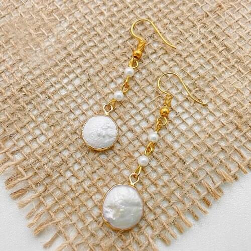 Korean Fashion Pearl Earrings for Women 2021 Boho Earrings Irregular Freshwater Pearl Golden Silver Color Jewelry for Women