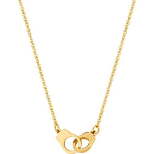 Stainless Steel Handcuffs Women Delicate Minimalism Gold Pendant Necklace Fashion Girls Ladies Jewelry Necklaces Gift For Him