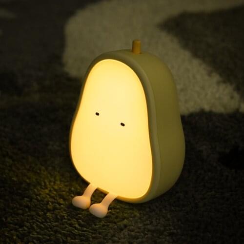 C2 Pear-shaped night light for kids rooms cute Warm White emotional Silica gel lamp artifact Rechargeable night light birthday