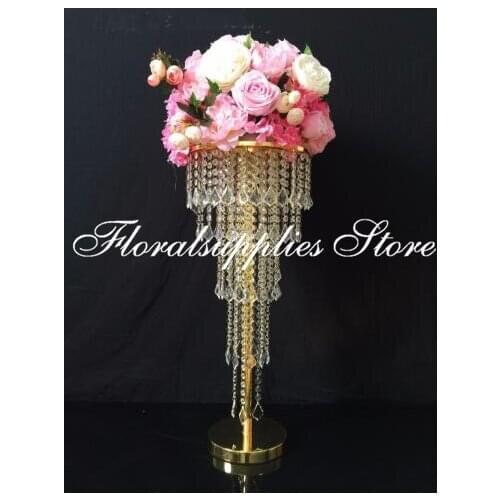 New Acrylic Wedding Flower Holder 80cm and 110cm Tall 5 Layer Party Road Leads Wedding Decoration Table Centerpieces