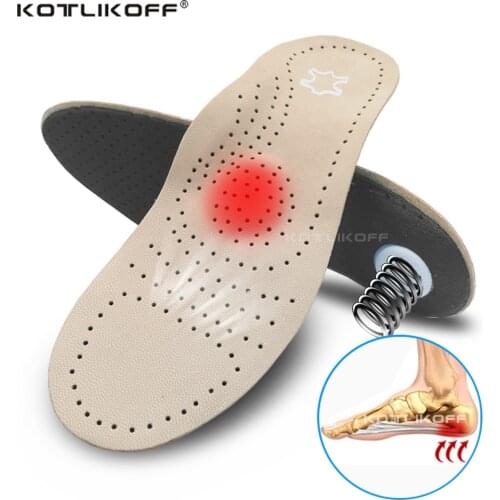 Genuine Leather Orthotic Insole For Flat Feet Arch Support Orthopedic Shoes Sole Insoles For Feet Adult Children O/X Leg Correct