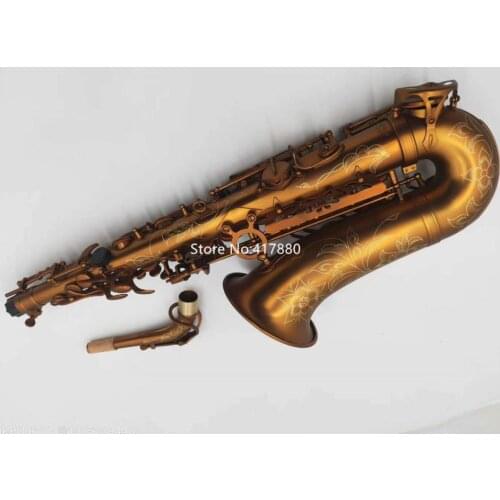Hot Brand Alto Eb Tune E Flat Saxophone Lacquer gold Antique Copper Musical Instrument Professional With Case Free Shipping