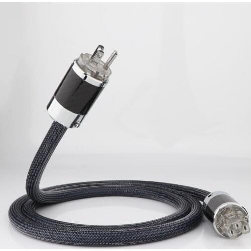 Preffair Hifi OFC US Hifi Power Cord Power Cable with Carbon Fibre Rhodium Plated Plug AC Mains Cord for Subwoofer Amplifier