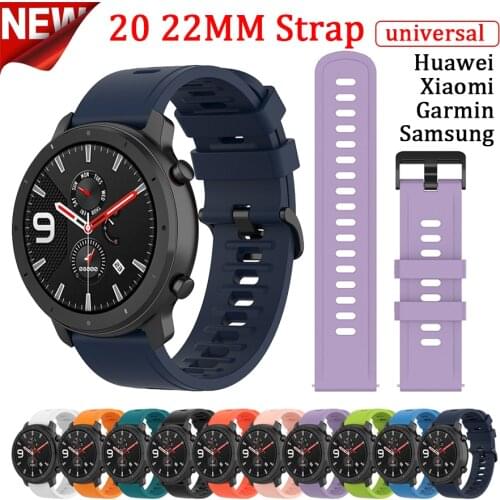 For Huawei Watch GT 2e/GT2 42mm/GT2 46mm/GT 46mm watchband Strap for Samsung Galaxy Watch 3 45mm 20/22mm Silicone Universal band