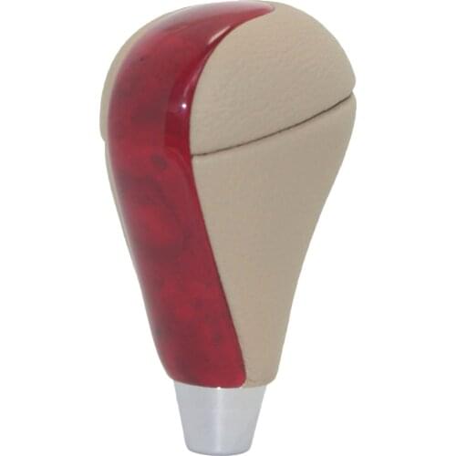Tan Leather Red Cherry Wood Shift Knob for Toyota Land Cruiser 4Runner Hiace Lexus ES330 ES350 GS460 IS250 IS LX470 LS460 RX350