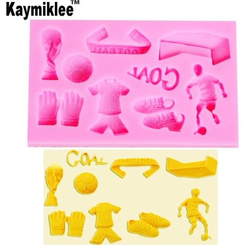 Kaymiklee M177 3D Soccer World Cup Series Silicon Mold Fondant Cake Decoration Resin Gumpaste Surgarcraft Chocolate Mould