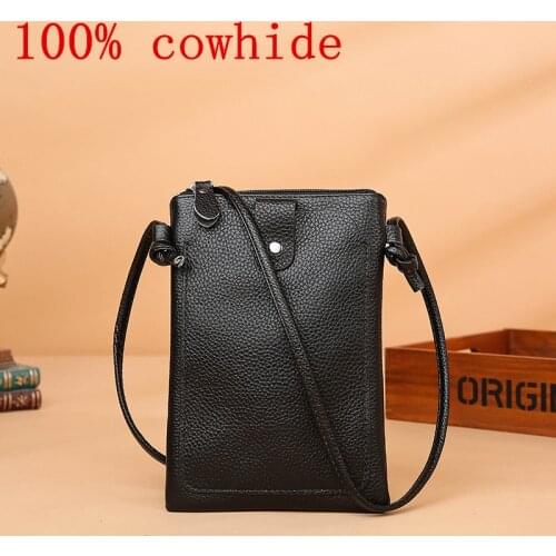 100% cowhide handbags high quality women bags designer crossbody bags for New 2021 women purses and handbags Mobile phone bag