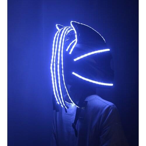 LED light headgear DJ SINGER Stage show wear Christmas flash luminous helmet
