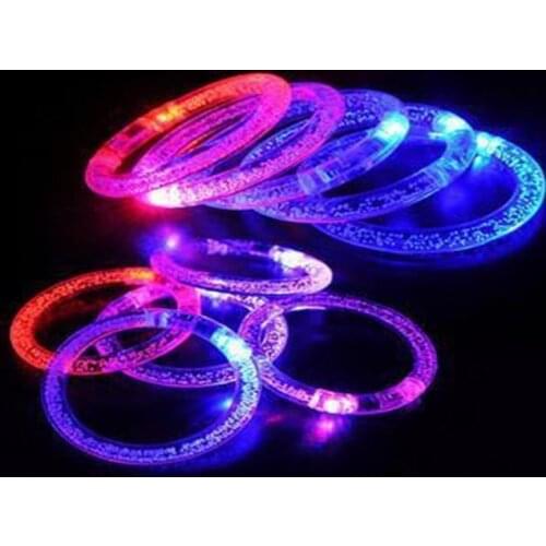 2016 Rushed Led Toys Juguetes Basket Lumineuse 12pc Flashing Acrylic Bracelet Light-up Wristband Luminous Multi-color