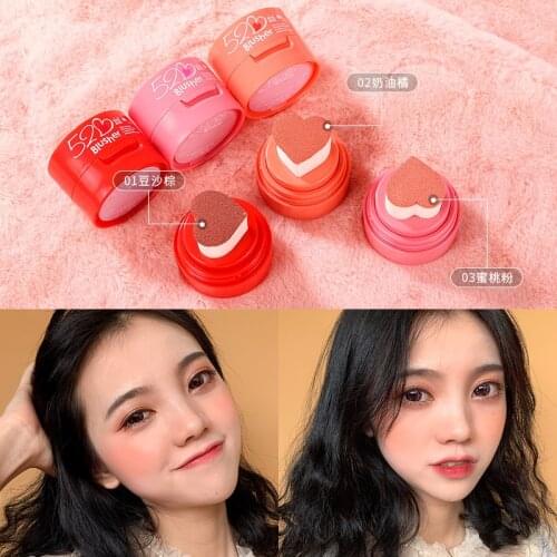 Shadow Cosmestics Face Blusher Powder Girl Heart 520 Love Blush Face Mineral Palette Cream Orange Pink Color NaturalBlush TSLM1