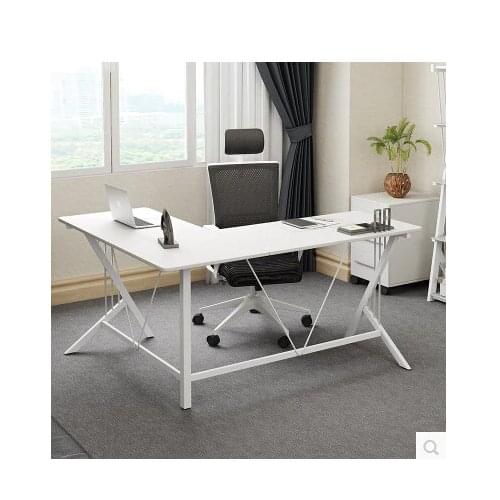 Corner computer desk desktop.. Steel-wood desk. L. double desk. The corner of the table