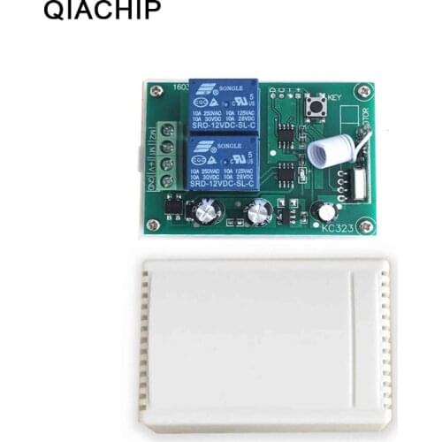 QIACHIP 433Mhz DC 12V Universal Wireless Remote Switch Switch 2CH RF Relay Receiver Smart Home Automation Module For Garage Gate