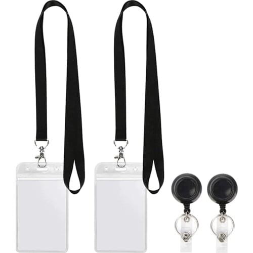 Id Card Holder Badge Reel Fashion Black Retractable Nurse Badge Reel Clip Badge Holder Students Doctor