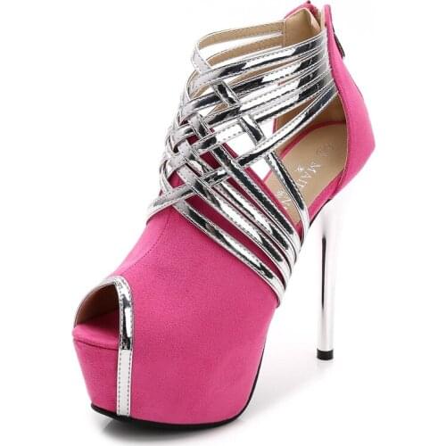 Women shoes Waterproof platform large size super high heel womens sandals fish mouth stiletto sexy shoes heels for women