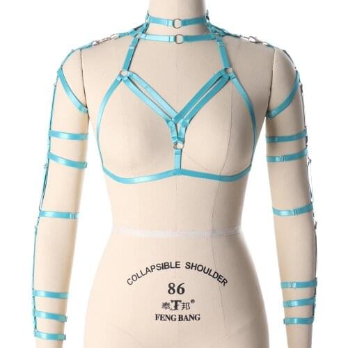 Punk Body Harness Bra Belt Shoulder Cage Belts Lingerie Women Strap Suspender Plus Size Elastic Sexy Bondage Top Festival Dance