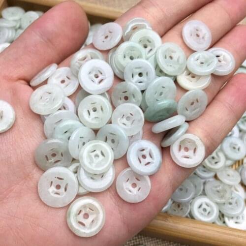 Womens Donuts Necklace Pendant Natural Burma Jadeite Jade Carved Coins Doughnut Jewelry Gift for Womens DIY Accessories