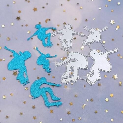 066E Skateboarding Border Frame Metal Die-Cut Border Cutting Stencils for DIY Making Scrapbooking Album Template Decorations