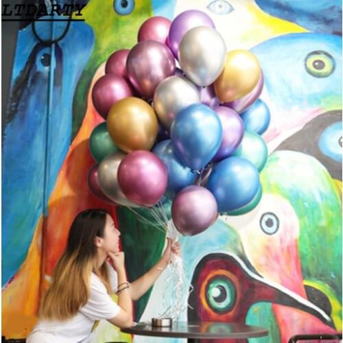 10pcs/lot 12inch New Glossy Metal Pearl Latex Balloons kid toys Thick Chrome Metallic Colors wedding Birthday party decoration