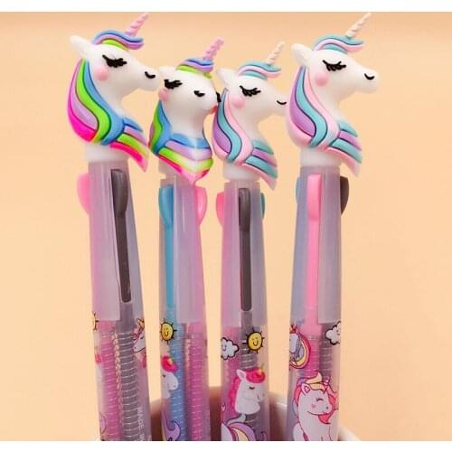 2pcs Rainbow Unicorn Party Favors Colorful Unicorn Pens For Girls Birthday Gifts Baby Shower Wedding Party Favors Gifts to Guest