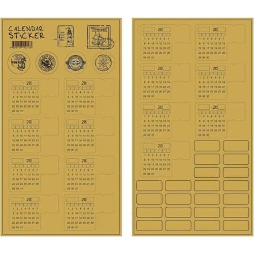 5pcs/set Handwritten Calendar Calendar Sticker Agenda Label 2 / Age-free Sheets Into Stickers Planner Self-adhe G0O5