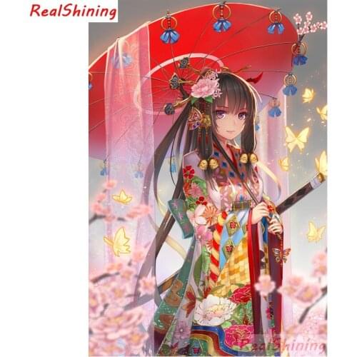 5D Diy Diamond Painting full Square Diamond Cross Stitch Diamond Embroidery Beautiful japanese girl for room Decor H2123