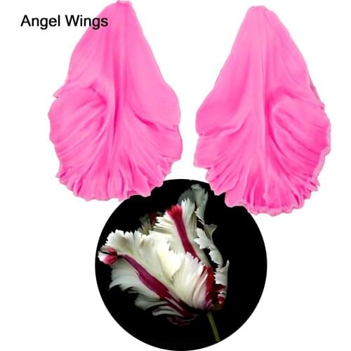 Angel Wings Food grade 3D fondant cake silicone mold Embossing for Reverse forming polymer clay chocolate decoration tools F1215