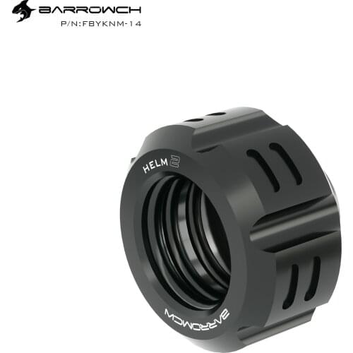 Barrowch Water Cooling Hard Tube Fitting FBYKNM-14,G1/4 Hand Compression Fittings, for OD14mm Acylic/PETG/PMMA Rigidity Tube