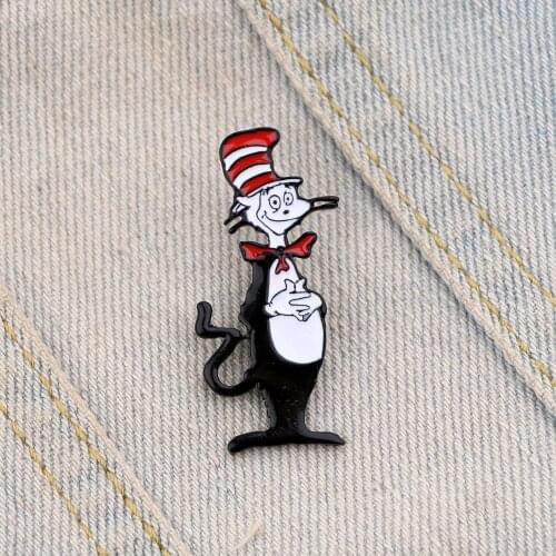 BG1085 Funny Cat Cartoon Pins Enamel Brooches for Women Men Lapel pin Cartoon Metal Badge Collar Jewelry Gifts