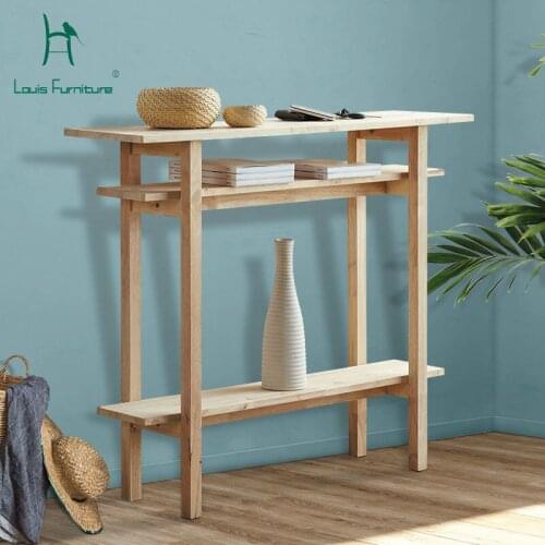 Louis Fashion Shelf Solid Wood Multi-storey Nordic Entrance Floor Log Creative Decoration Storage