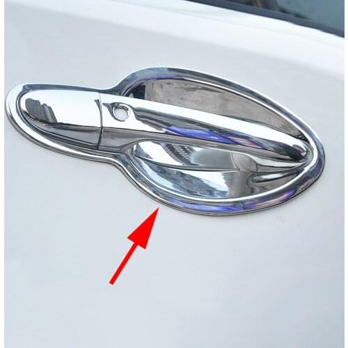 Chrome Door Handle Cup Bowl Cover For Mazda 2 Demio DJ DL 2015 2016 2017 2018 Accessories ABS Trim