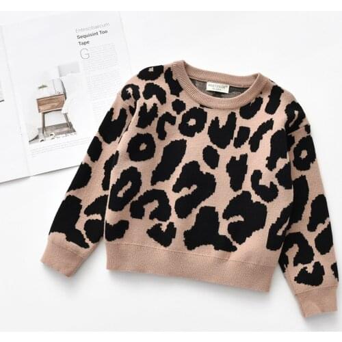 Ma&Baby18M-6Y Autumn Winter Infant Toddler Baby Girls Clothing Leopard Long Sleeve Knitted sweaters warm children clothes