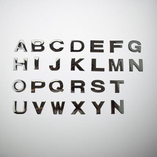 10 pcs/lot 3D Car Metal Stickers English Letters car Sticker A to Z and 0 to 9 Numbers black for option Hight quality badge