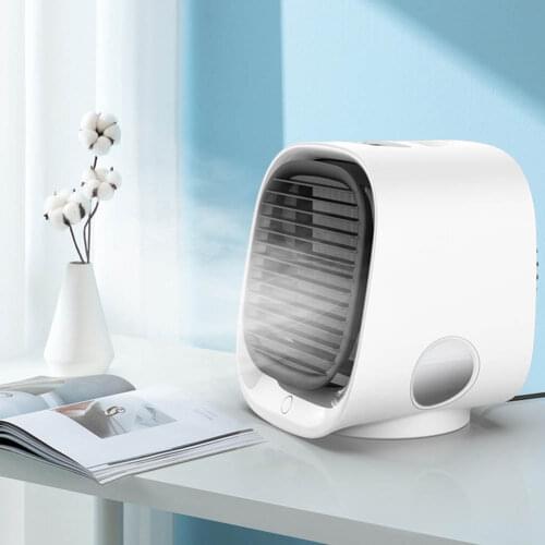 300mL Mini Air Conditioner Fan USB Rechargeable Portable Air Cooler Home Quiet Design Desktop Air Cooling Fan with Night Light
