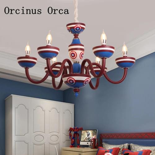 Cartoon Creative American Captains Chandelier Boys Bedroom Childrens Room Light Mediterranean LED Color Chandelier