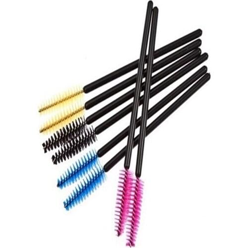 New 200pcs/lot make up brush Pink synthetic fiber One-Off Disposable Eyelash Brush Mascara Applicator Wand Brush best deal