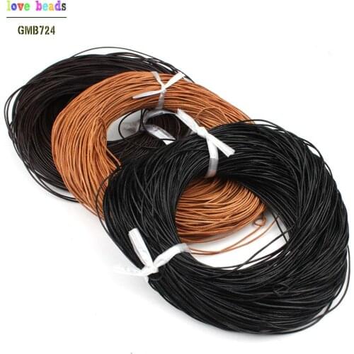 New 3 Color 5M Round Leather 1.0-3.0mm Wide Cowhide Leather Rope DIY For Jewellery Making Bracelet Necklace Fashion Accessories