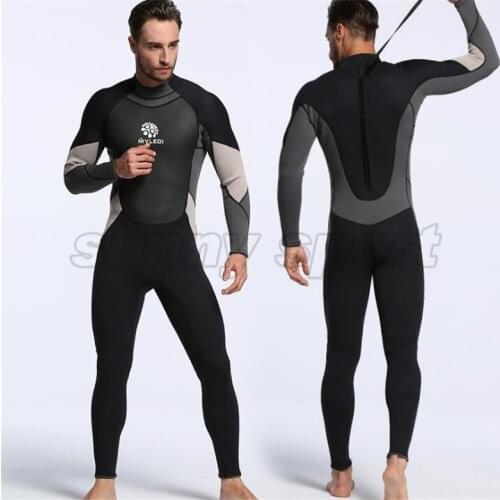 New neoprene 3mm one-piece diving suit waterproof clothing warm wetsuit surfing suit Mens free diving suit
