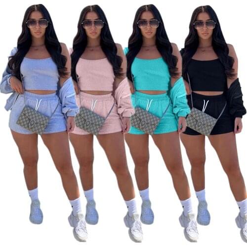 Ueteey New Two-piece Casual Tracksuit Solid Women 3 Piece Set